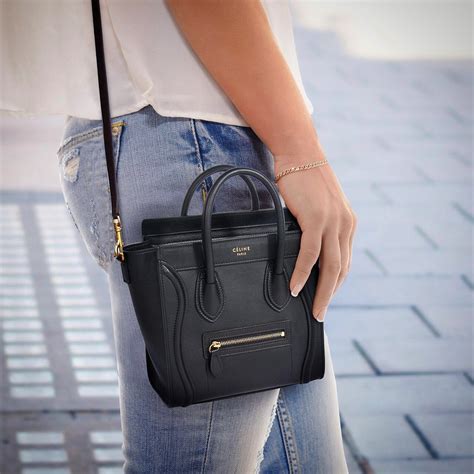 new celine nano luggage vs old|Celine nano luggage tote black.